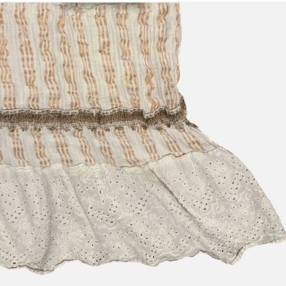 Anthropologie  Bohemian Maxi Dress Crochet Lace Eyelet Beach Me2Magic Victoria-L - Picture 8 of 13